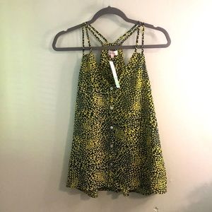 Stitch Fix Pixley top Yellow and Navy Sz S